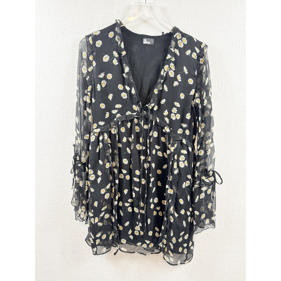 NWT The Kooples Silk Ruffle Mini Dress Daisy Print S - Picture 6 of 11